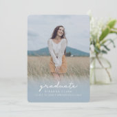 faire-part d'inscription bleu clair (Debout devant)