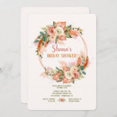 Faire-part d'invitation à couronne en aquarelle pe (Devant / Derrière)