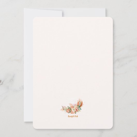 Faire-part d'invitation à couronne en aquarelle pe (Dos)