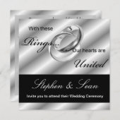 faire-part d'invitation à la cérémonie des Mariage (Devant / Derrière)