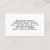 Faire-part d'invitation à la fête du Business Part (Dos)