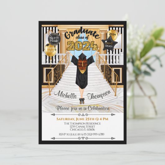 Faire-part d'invitation à la fin de l'année (Debout devant)