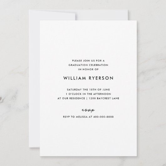 Faire-part d'invitation à la graduation en pharmac (Dos)