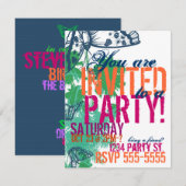 Faire-part d'invitation à l'anniversaire des papil (Devant / Derrière)