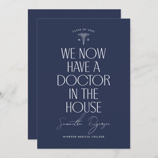 Faire-part d'invitation à l'obtention d'un diplôme (Devant / Derrière)