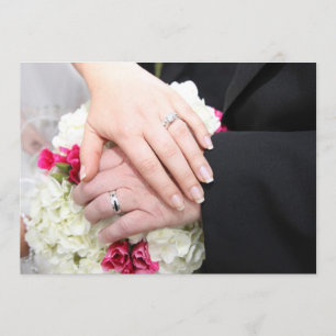 Faire-part d'invitation à tenir les mains de la ma