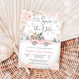 Faire-part d'invitation à une baby shower d'hiver 