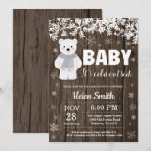 Faire-part d'invitation à une baby shower rustique (Devant / Derrière)