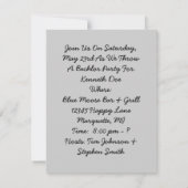 Faire-part d'invitation à une soirée de célibatair (Dos)