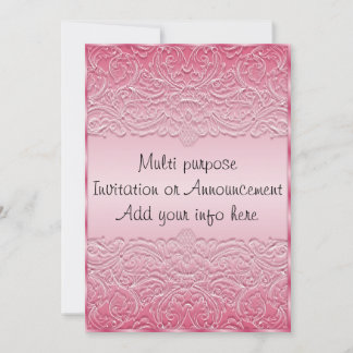 Faire-part d'invitation à usages multiples rose