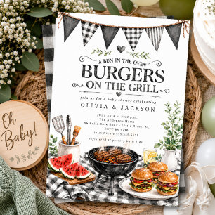 Faire-Part d'Invitation Burgers sur le Grill à Car