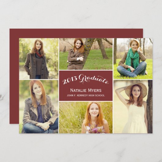 Faire-part d'invitation de collage élégant (Devant / Derrière)