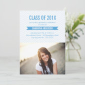 Faire-part d'invitation de diplôme Chevron Blue (Debout devant)