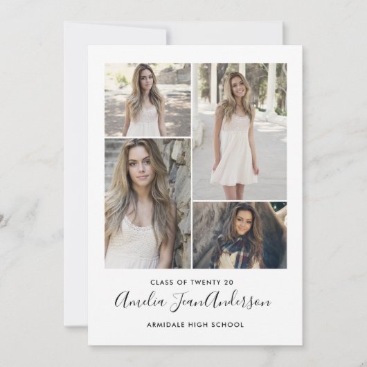 Faire-part d'invitation de graduation photo modern (Devant)