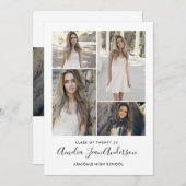 Faire-part d'invitation de graduation photo modern (Devant / Derrière)
