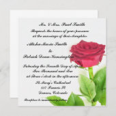 Faire-part d'invitation de la Mariage Red Rose (Devant / Derrière)