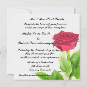 Faire-part d'invitation de la Mariage Red Rose