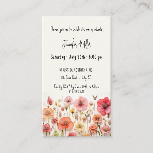 Faire-part d'invitation de la Mini Graduation Part (Devant)