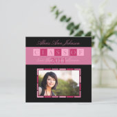 Faire-part d'invitation d'obtention du diplôme de (Debout devant)