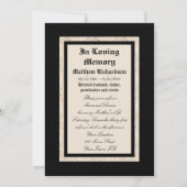 Faire-part d'invitation du service commémoratif (Devant)