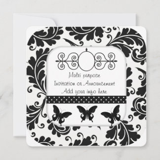 Faire-part d'invitation multi-usages en noir blanc