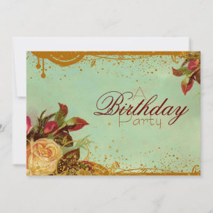 Faire-part d'invitation Rose victorien