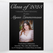 Faire-part d'invitation triplé pour les diplômés d (Intérieur au milieu)