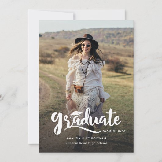 Faire-part Diplômé 2025 mignon diplôme photo (Devant)