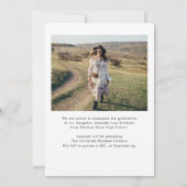 Faire-part Diplômé 2025 mignon diplôme photo (Dos)