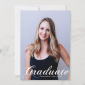 Faire-part Diplômé 2026 Photo Superposition de script blanc F (Devant)