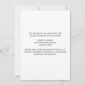 Faire-part Diplômé 2026 Photo Superposition de script blanc F (Dos)