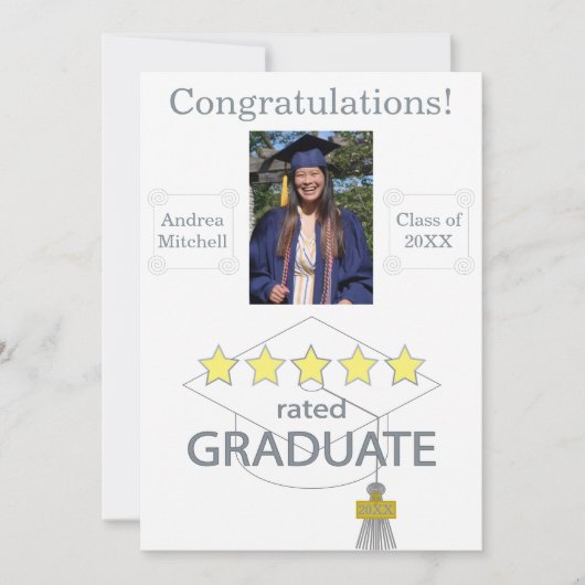 Faire-part Diplômé 5 étoiles (Devant)