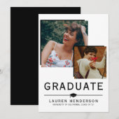 Faire-part Diplômé contemporain Photo Collage Graduation (Devant / Derrière)