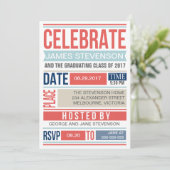 Faire-part Diplôme d'affiche moderne (Debout devant)