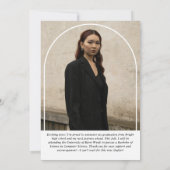 Faire-part Diplôme d'Arc Photo de Script Moderne (Dos)