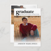 Faire-part Diplômé de 2e année en photo moderne unique (Devant / Derrière)