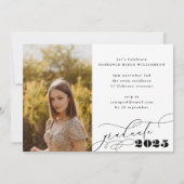 Faire-part Diplôme de Calligraphie Photo College personnalisa (Dos)