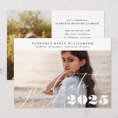 Faire-part Diplôme de Calligraphie Photo College personnalisa (Devant / Derrière)