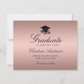 Faire-part Diplôme de Casquette d'or Rose de diplôme Enregist (Dos)