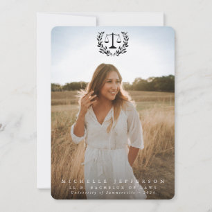Faire-part Diplôme de droit Black Overlay 2 Photo