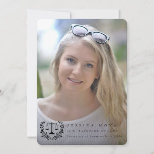 Faire-part Diplôme de droit Black Overlay 2 Photo