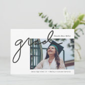 Faire-part Diplôme de fin d'études par script (Debout devant)