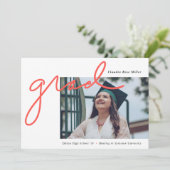 Faire-part Diplôme de fin d'études par script (Debout devant)