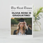 Faire-part Diplôme de journal moderne tendance (Debout devant)