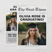 Faire-part Diplôme de journal moderne tendance (Devant / Derrière)