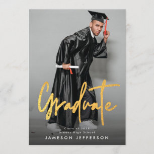 Faire-part Diplôme de la finition de brosse d'or