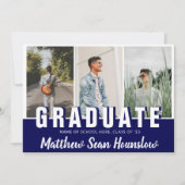 Faire-part Diplômé de la marine moderne 3 Collage de photos d (Devant)