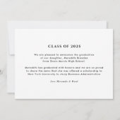 Faire-part Diplôme de la photographie de script moderne (Dos)
