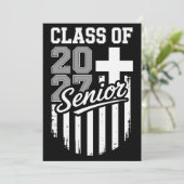 Faire-part Diplômé de la promotion 2027 Drapeau américain chr (Debout devant)