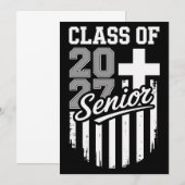 Faire-part Diplômé de la promotion 2027 Drapeau américain chr (Devant / Derrière)